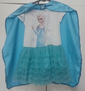 Kids Costumes to Hire - Frozen print dress & cape - GIRL